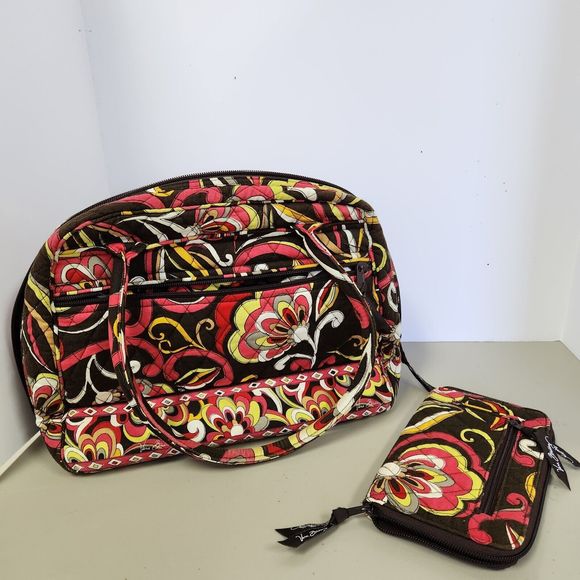 Vera Bradley Shoulder Bag & Zippered Wallet Retired Puccini Print - Picture 2 of 16